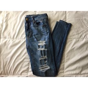 AE High-Rise Medium Wash Jeggings 4